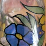Carafe vintage verre peint AVIR