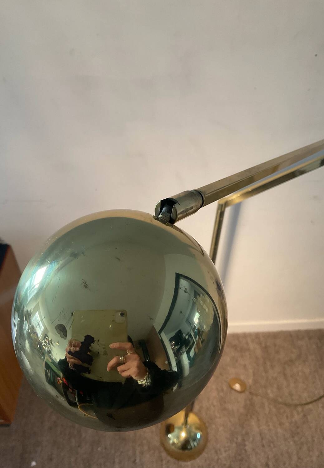 Vintage brass counterweight floor lamp