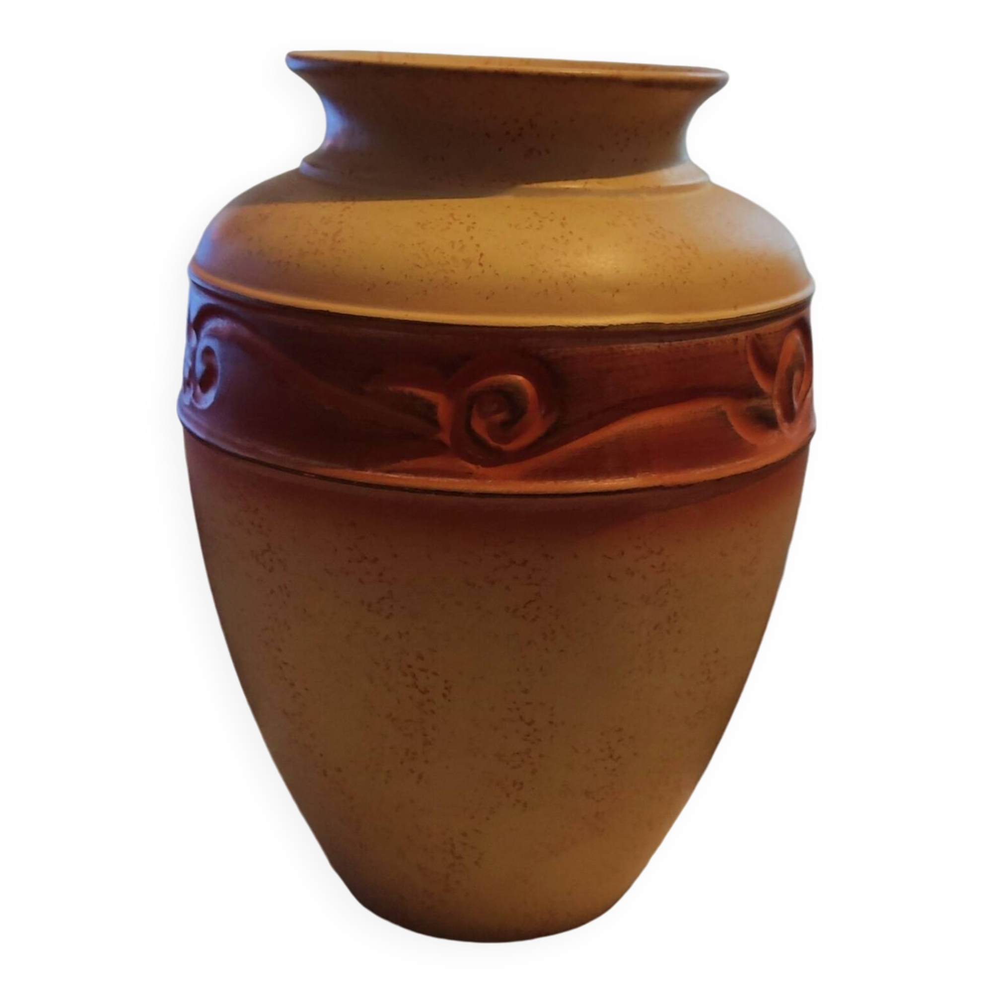 Large ochre ceramic vase