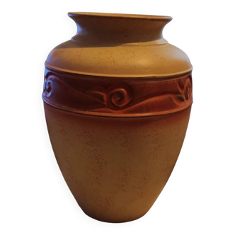 Large ochre ceramic vase