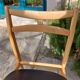 5 Scandinavian style chairs, wood and black faux leather.