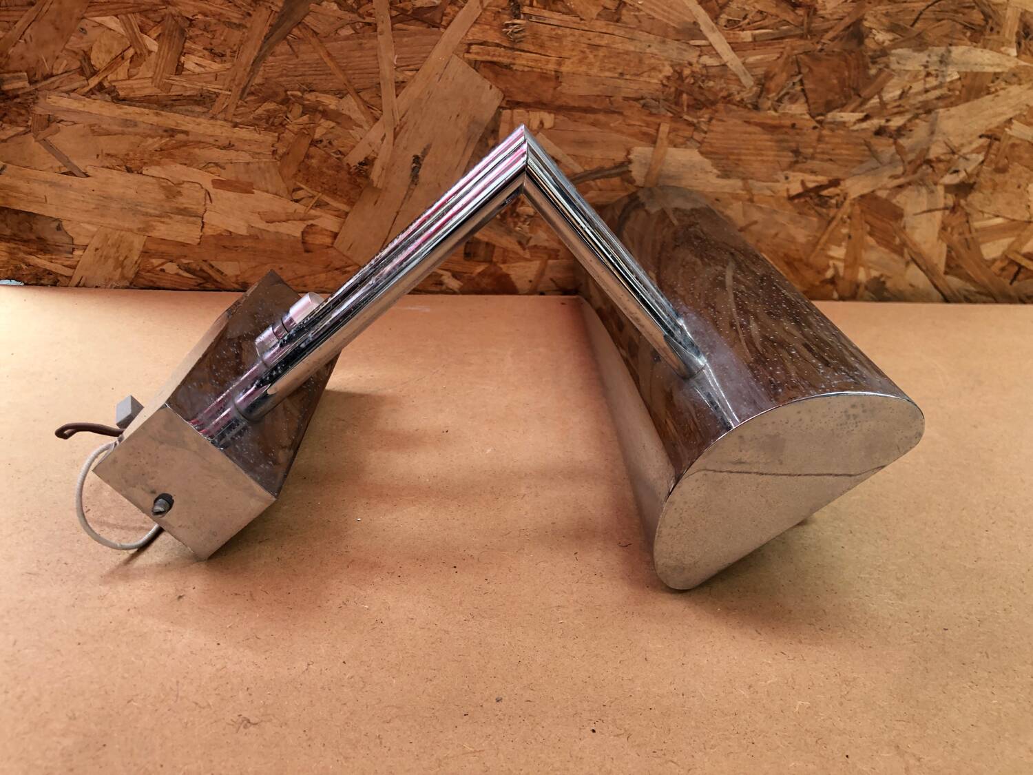 Old Mauro Marzollo Style TVE Wall Lamp Chromed Metal Milano Vintage