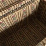 19th century popular art domed trunk box with dominoté paper and painted canvas