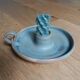 Ceramic cellar rat candle holder signed
