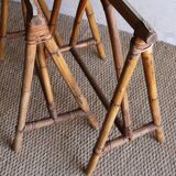 Pair of vintage rattan trestles