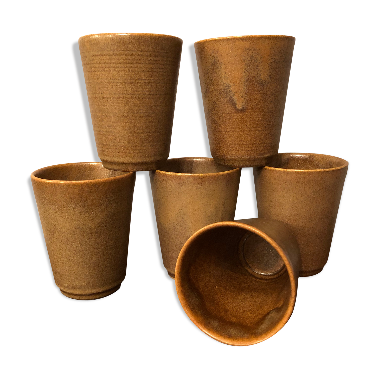 Set of 6 sandstone cups