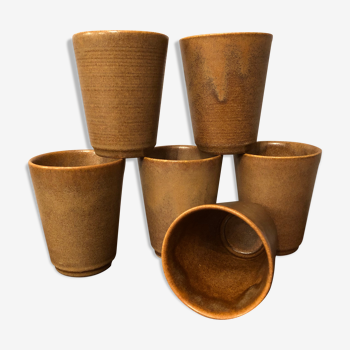 Set of 6 sandstone cups