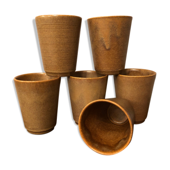 Set of 6 sandstone cups