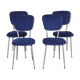 4 chairs 1960 formica velvet blue