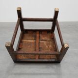 Antique oak late 19th century oak side chair, Belgium