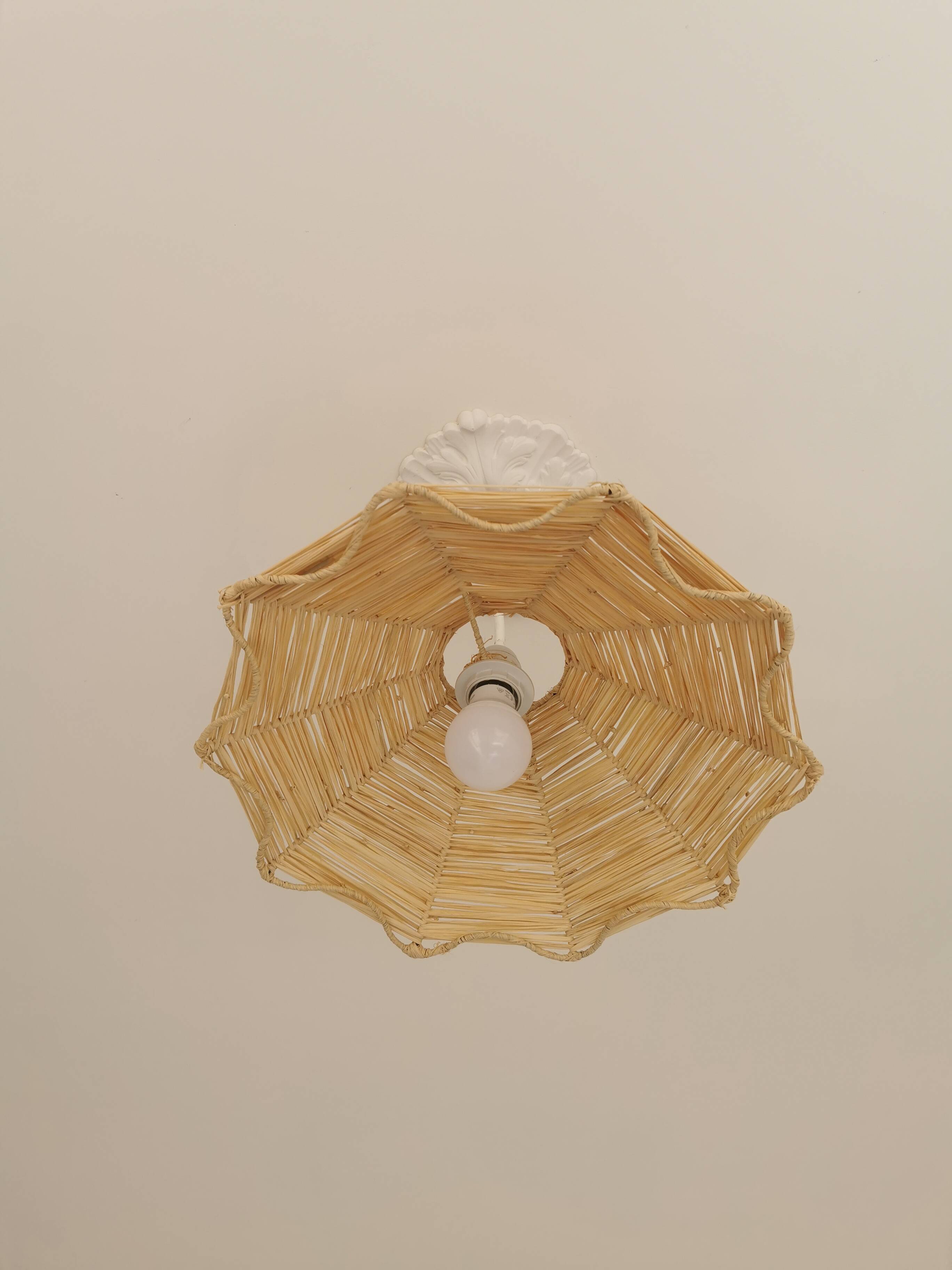 Suspension Gustave in Braided Raffia – 40×10 cm – Handmade Production Mar