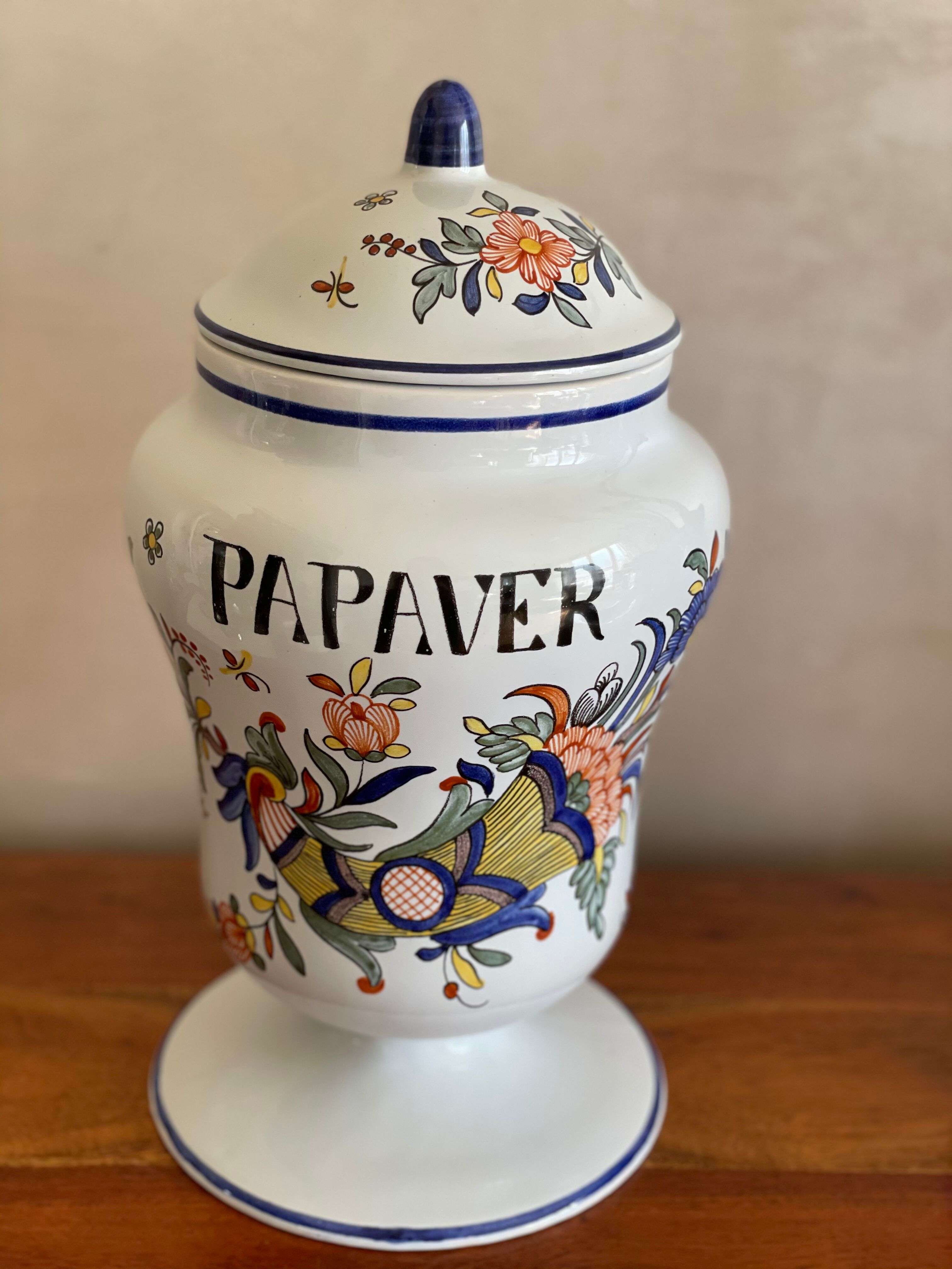 Papaver Apothecary Pharmacy Pot (poppy) Rouen ceramic