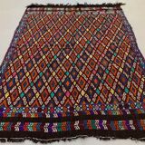 Large Vintage Turkish Kilim Rug 236x175 cm Wool Jajim Kelim