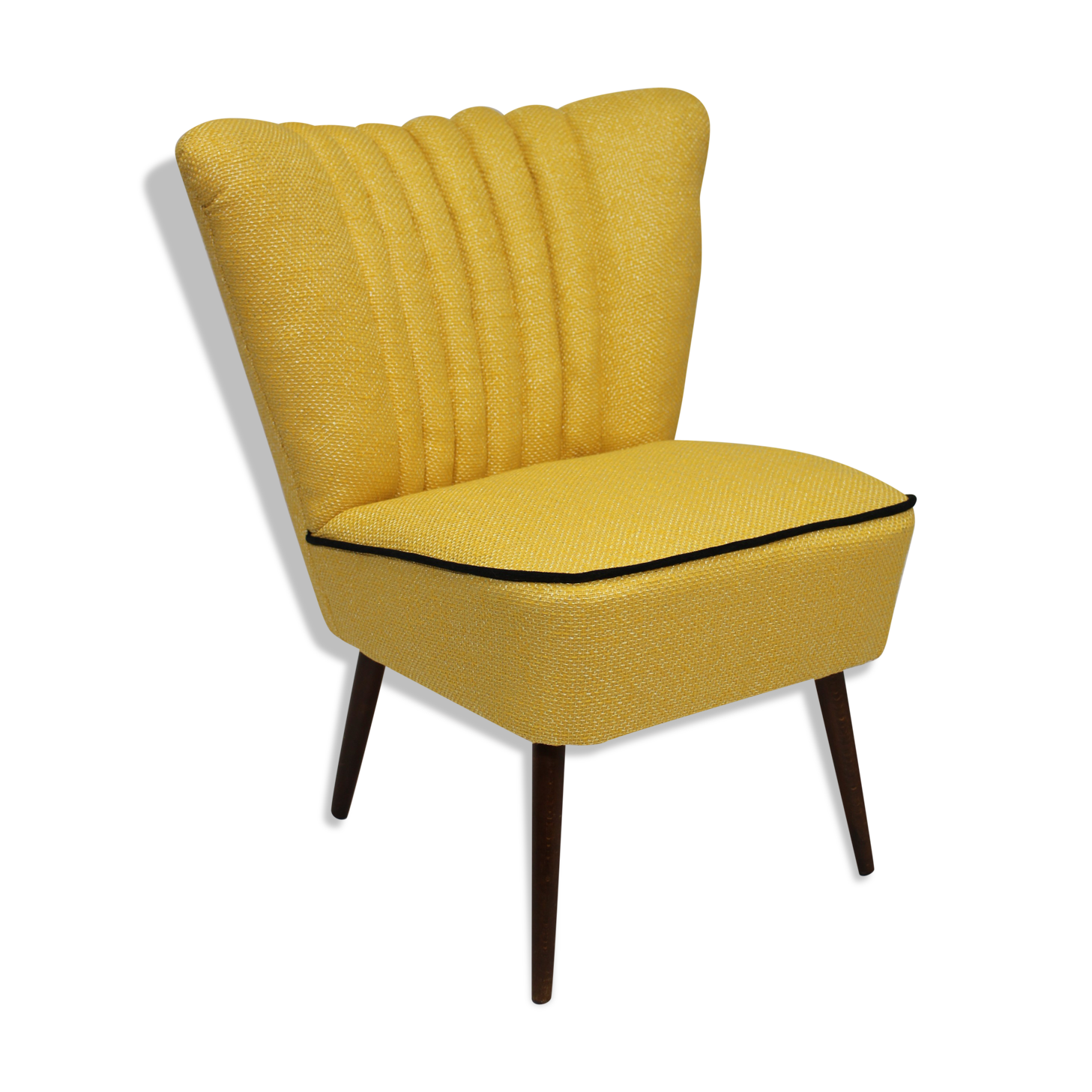 50s vintage cocktail armchair "yellow lelievre fabric