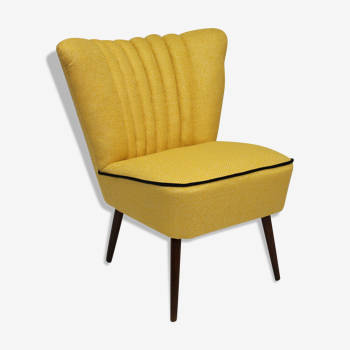 50s vintage cocktail armchair "yellow lelievre fabric