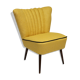 50s vintage cocktail armchair "yellow lelievre fabric