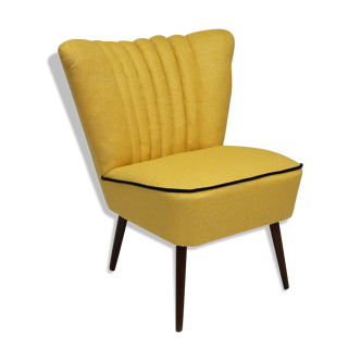 50s vintage cocktail armchair "yellow lelievre fabric