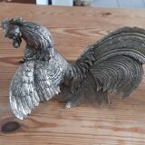 2 silver metal roosters
