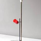 Lampadaire expérimental rare en laiton, aluminium et verre par Arredoluce, Italie