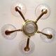 Art Deco chandelier signed Petitot opalescent glass