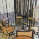 Pascal Mourgue rare set of 3 caned sleigh armchairs in lacquered wood for vintage 80s triconfort