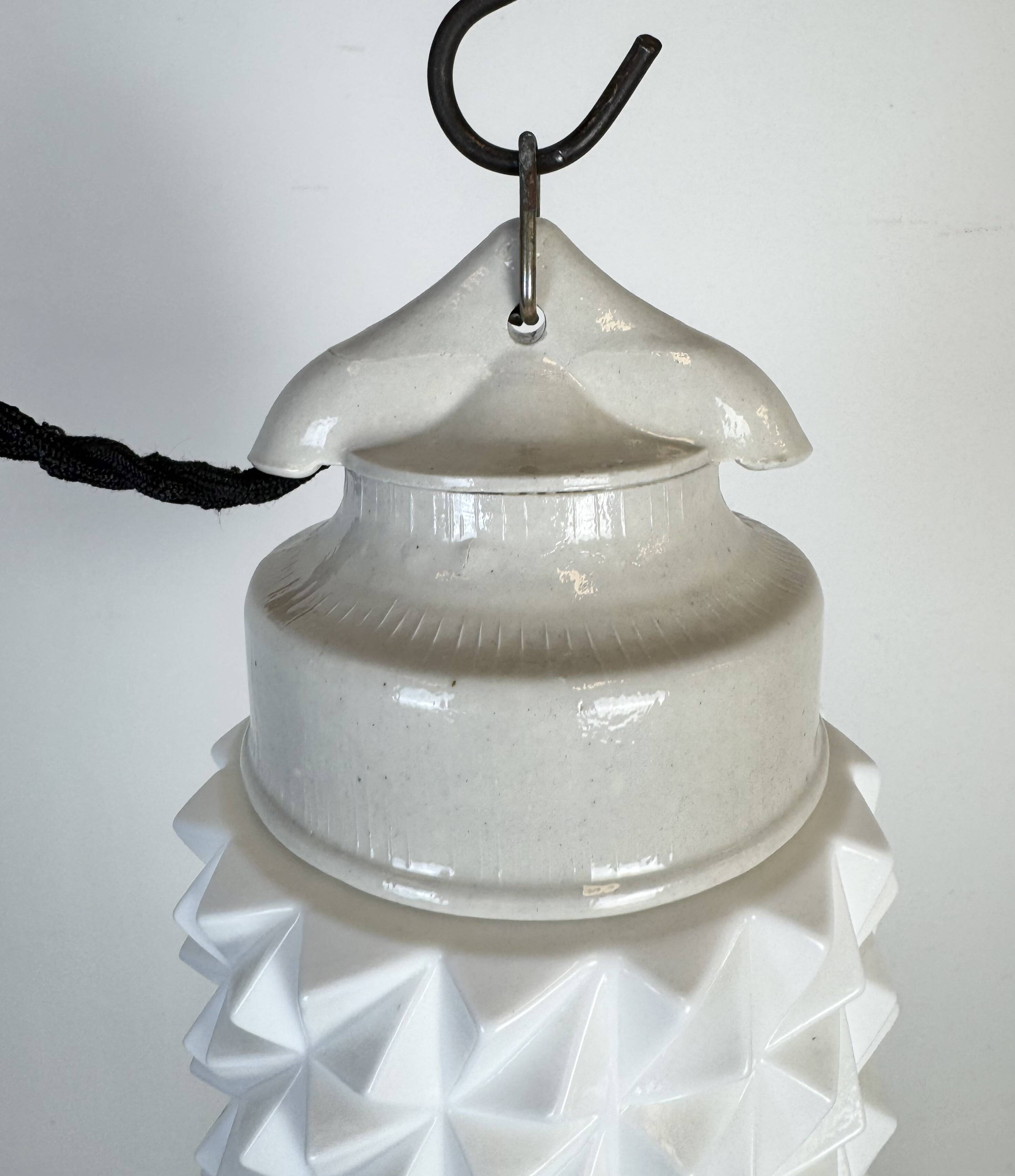 Vintage White Porcelain Pendant Light, 1970s