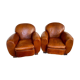 Pair of leather club chairs
