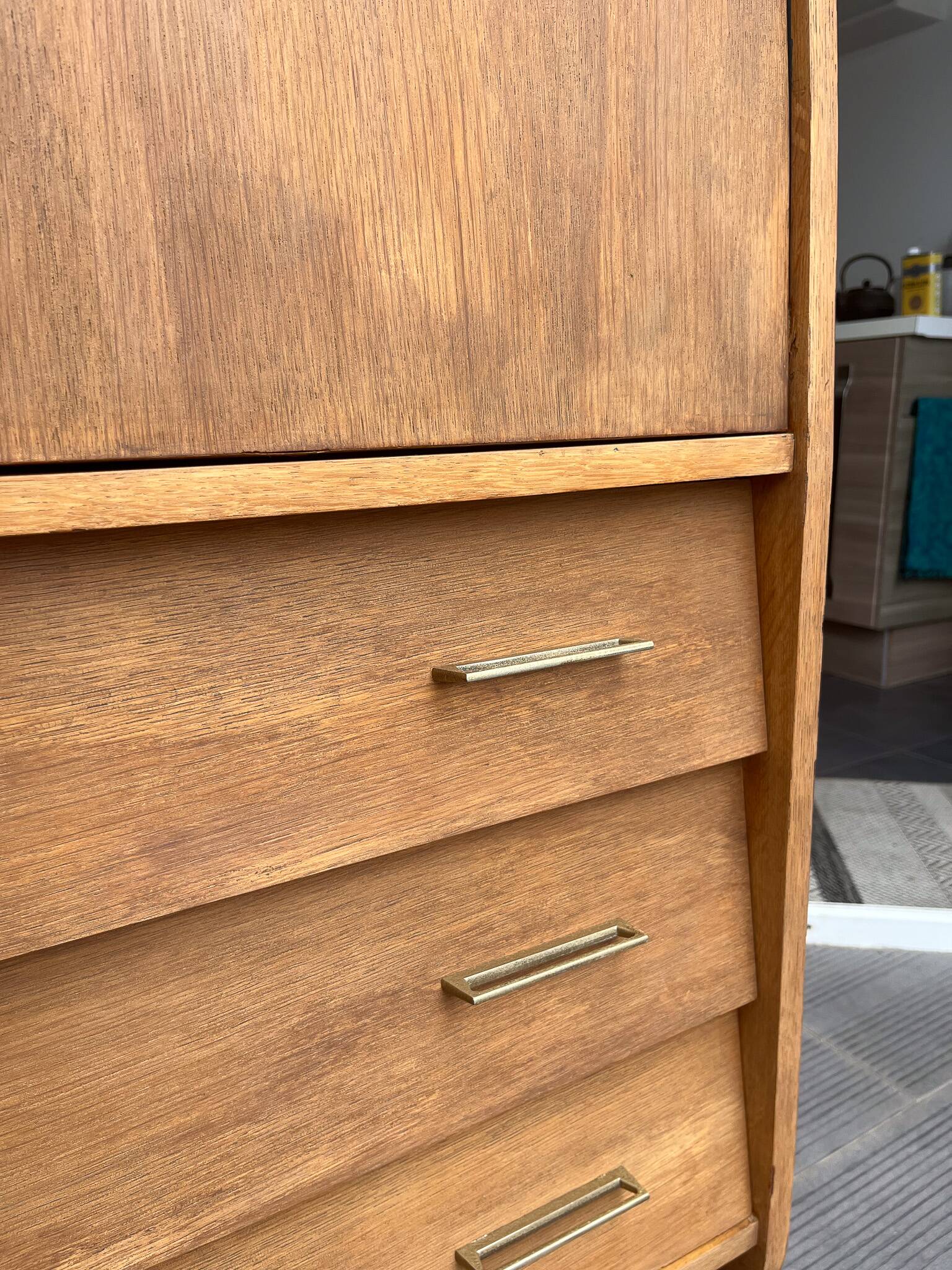 Vintage secretary desk with compass legs
