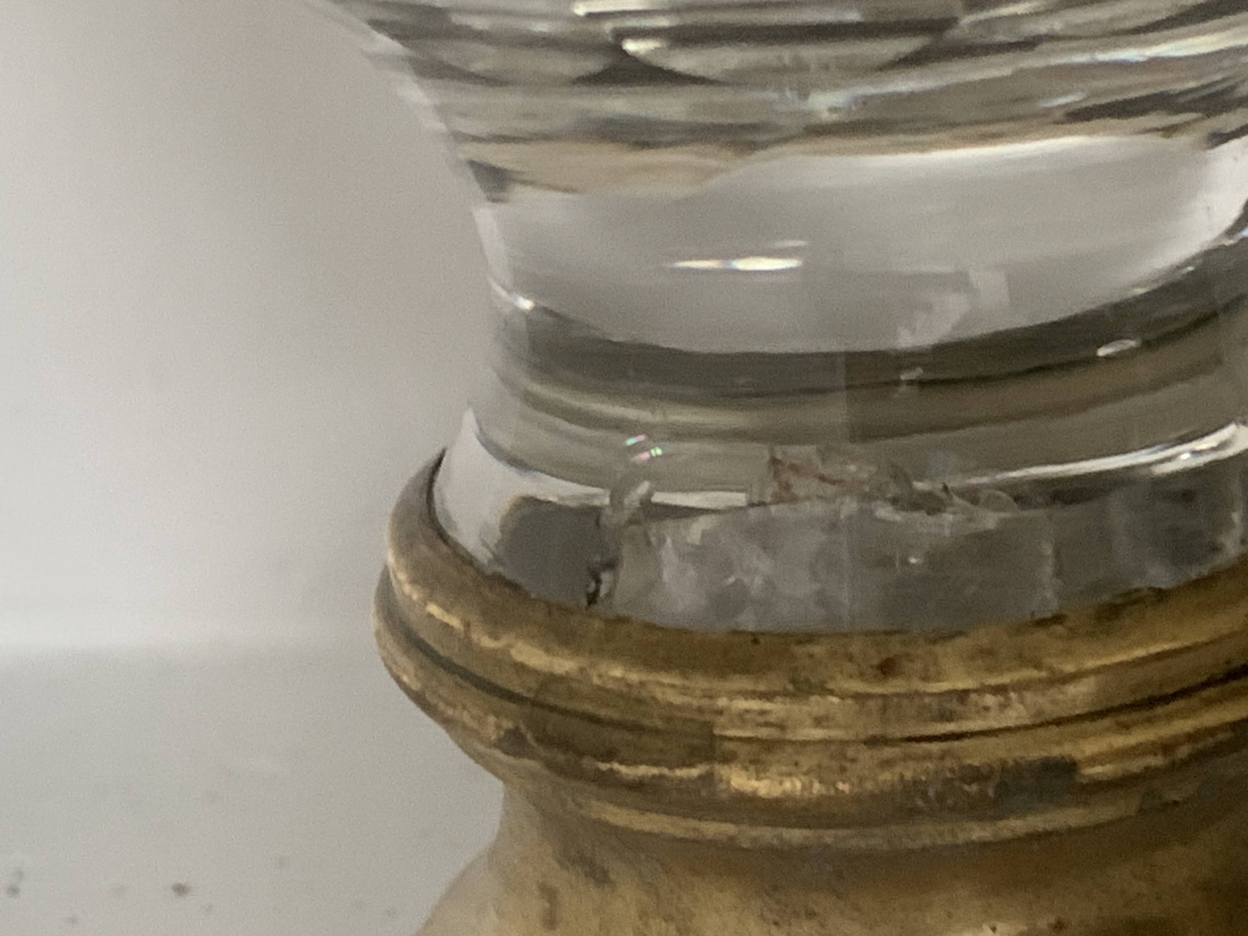 19th century crystal and bronze staircase ball