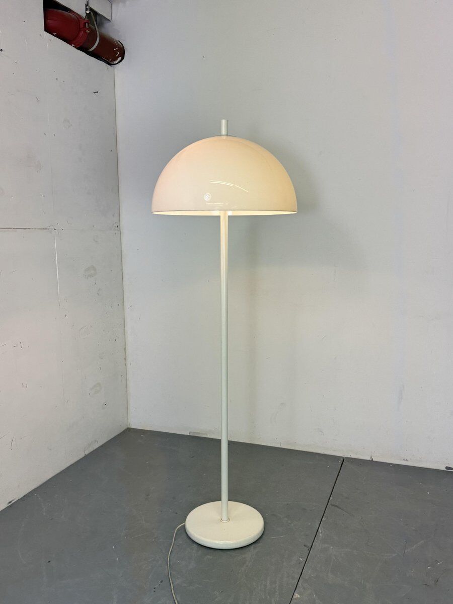 Vintage Space Age Modernist White Mushroom Shape Floor Lamp from Dijkstra Lampen, 1970s