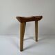 Tabouret vintage en bois tripode, France, 1960