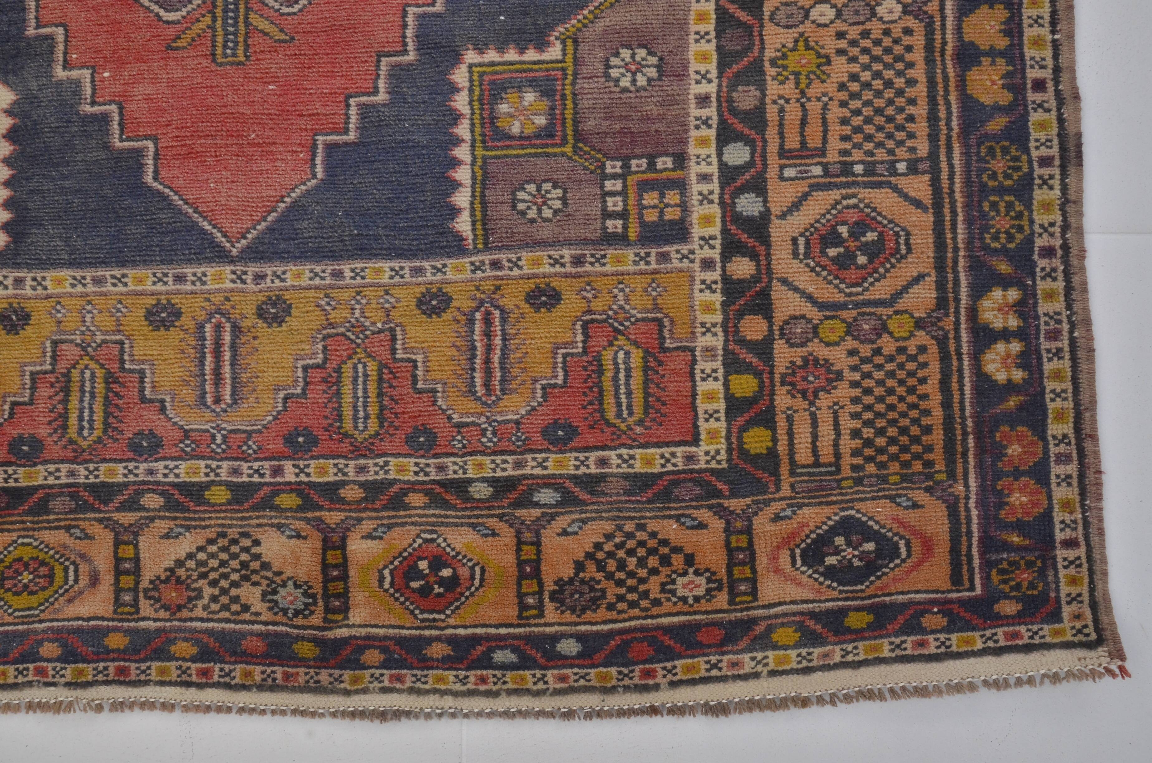 Turkish Vintage Oushak Rug sku a7
