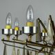 Large mid-century Italian sculptural chandelier in brass and glass, Italy, 1950s