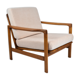 Fauteuil d'origine scandinave, conçu par z. Baczyk, entièrement restauré, années 1960, rose poudre