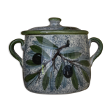 Pot Vallauris/ Aegitna blue and green olive pattern
