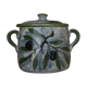 Pot vallauris/ aegitna bleu et vert   motif  olive