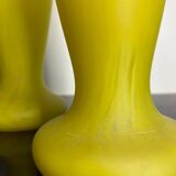 Pair of Art Deco yellow glass paste vases