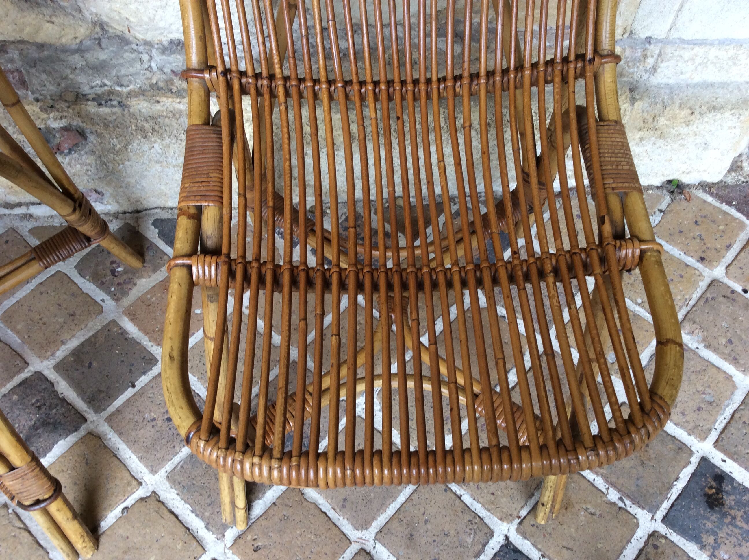 Pair of rattan chairs