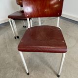 Set of 4 Gispen mahogany chairs Netherlands 70s