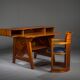 Mid-century modern teak desk, 1980s