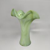 Vase vert étonnant des années 1960, signé Ca Dei Vetrai. Fabriqué en Italie.