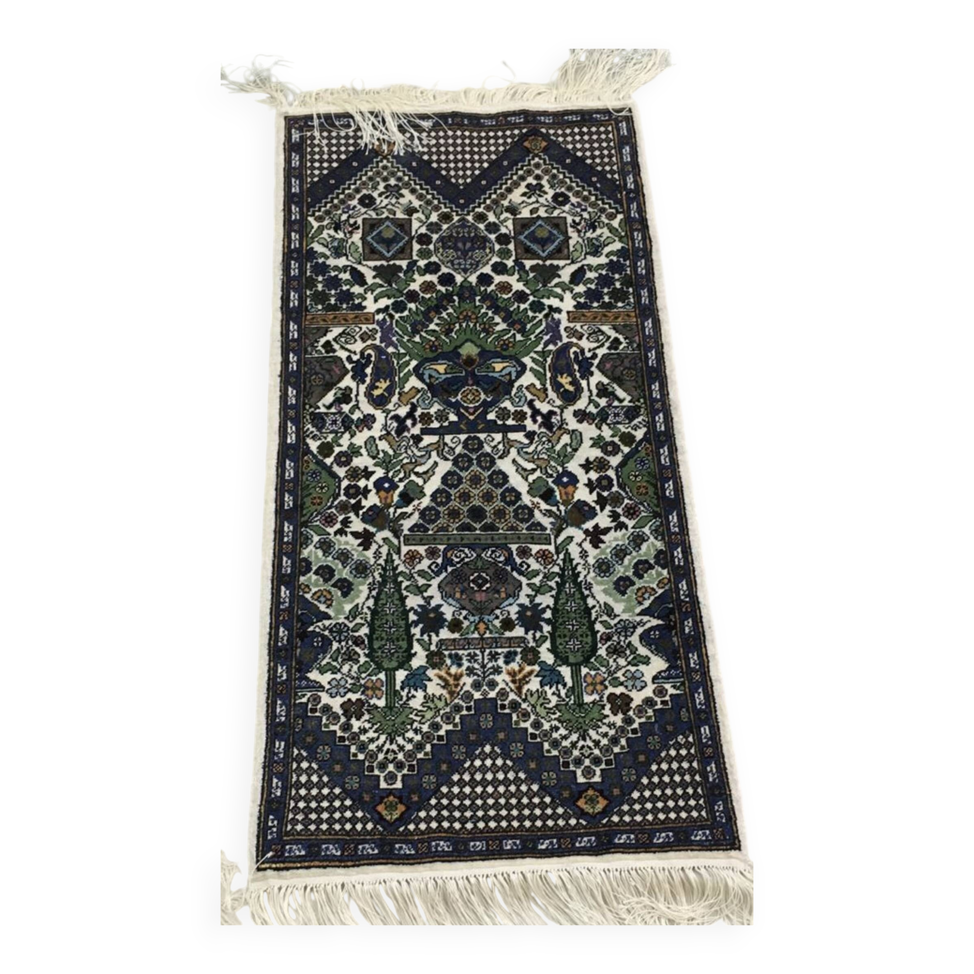Table Hand-knotted rug in natural silk