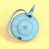 Large vintage kettle in blue enameled sheet metal