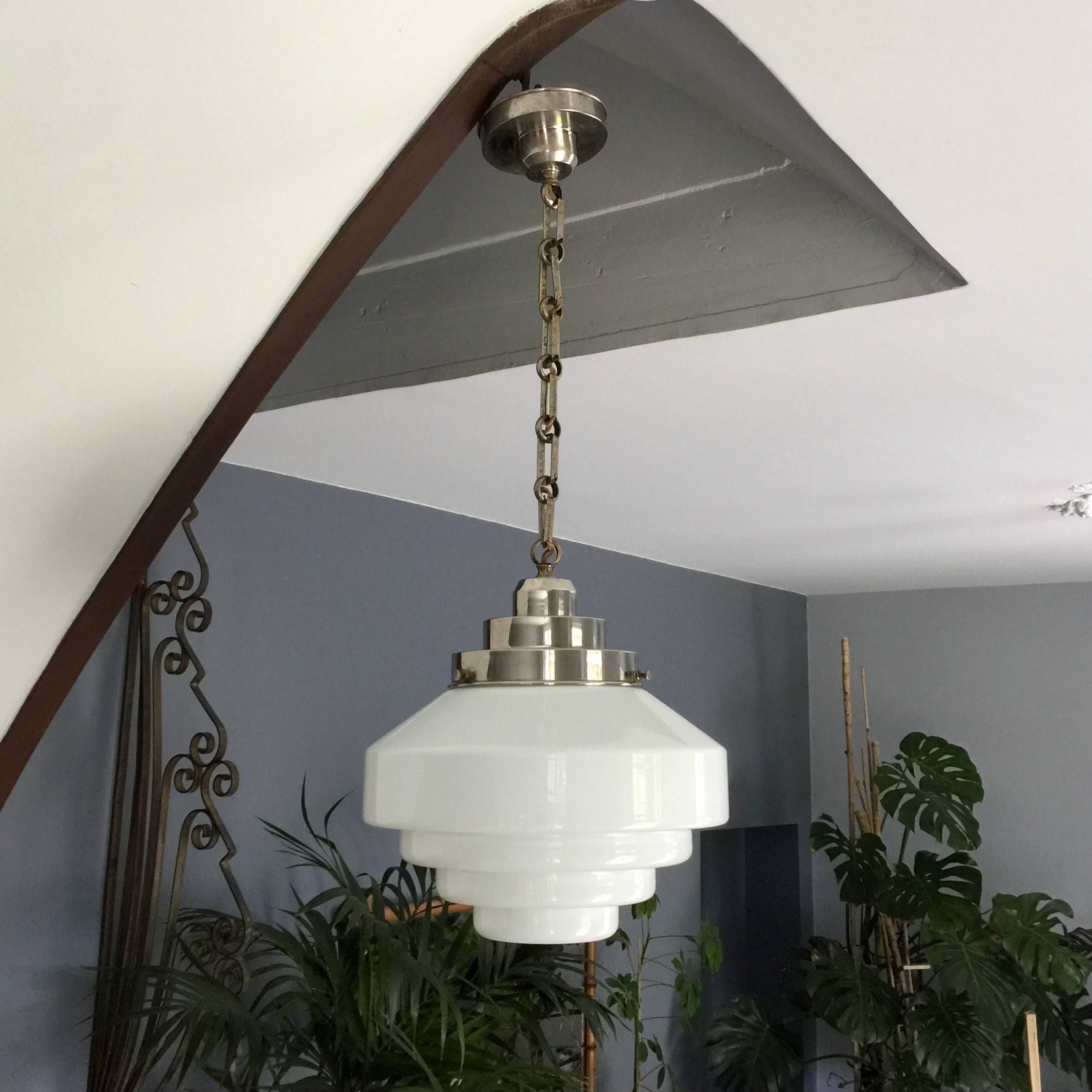 Murano glass and chrome suspension