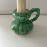 Lampe bougeoir en céramique verte 