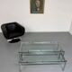 2 large nesting coffee tables in chrome and glass, 1970s design.