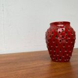 Strawberry ceramic vase from the mid-century by Fratelli Fanciullacci for Bitossi, 1960s.