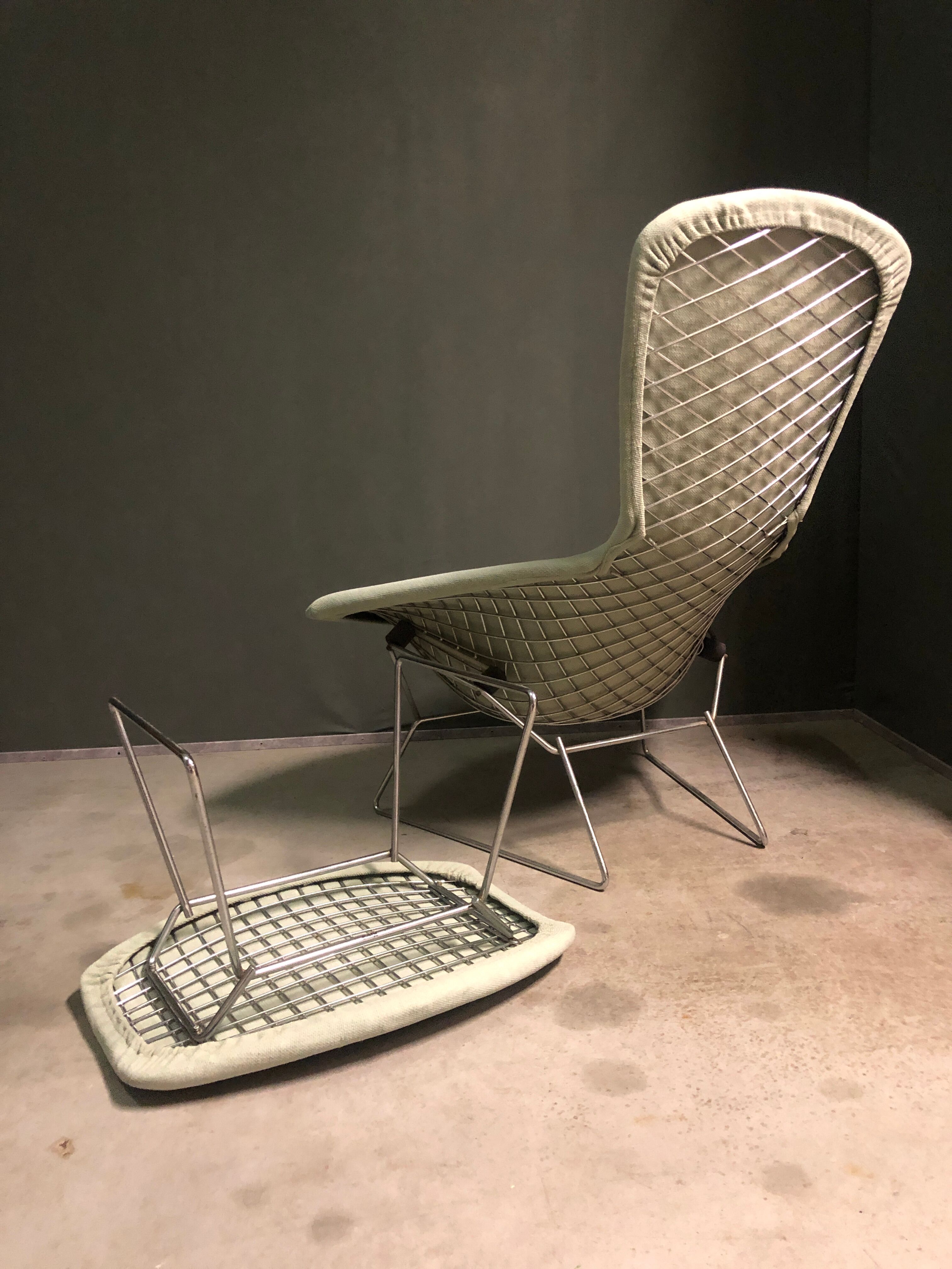 Bird chair and footstool by Harry Bertoia, Knoll