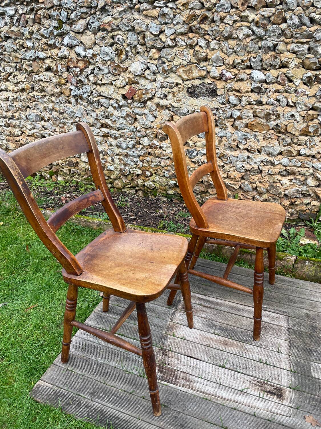 Pair of 19th century English farm chairs