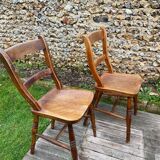 Paire de chaises de ferme anglaises XIX e